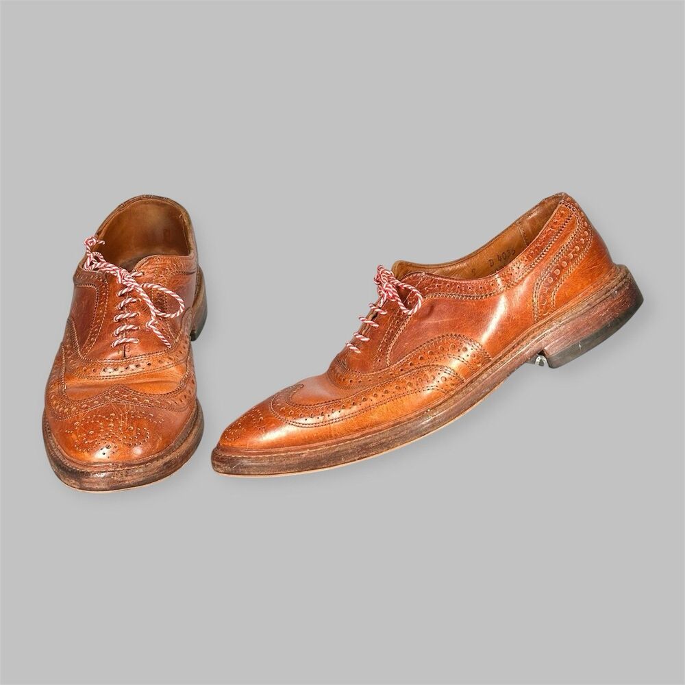 Allen Edmonds McTavish Shoes Brown Wingtip Leather Dress Dainite Mens Size 9 D